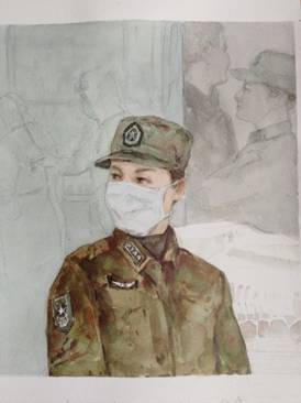 窦凤至 《担当 生命之二》 水彩