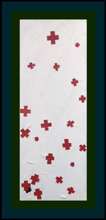 油画老师孙小娥《背负》,综合材料绘画,