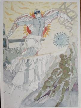 窦凤至 《战疫》 水彩