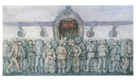 窦凤至 《出征》 水彩